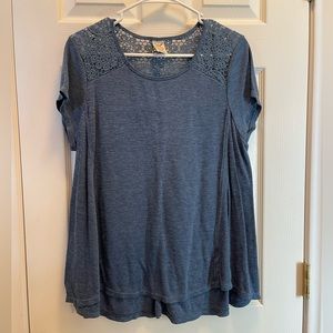 **SOLD** XXL Faded Glory Blue Lace Top